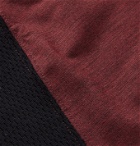 Sease - Mesh-Panelled Mélange Virgin Wool T-Shirt - Red