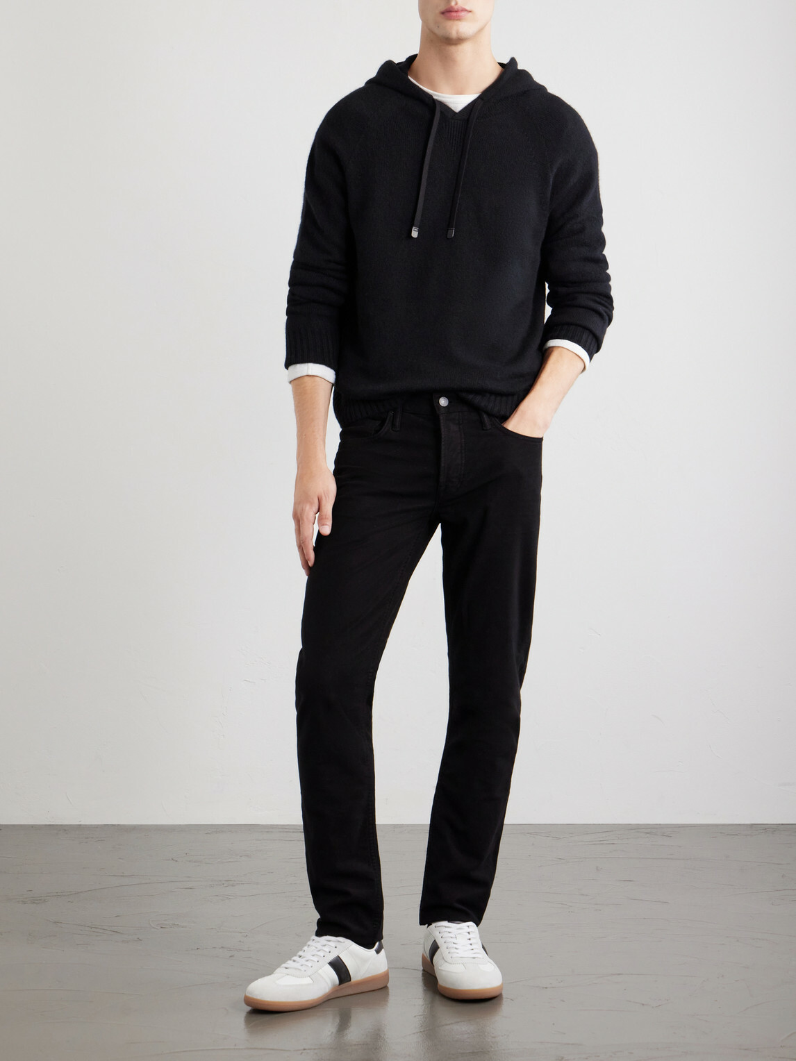 TOM FORD - Logo-Embroidered Cashmere Hoodie - Black