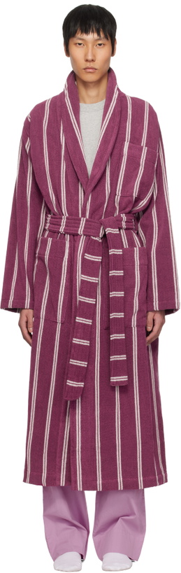 Photo: Tekla Purple & Pink Terry Classic Bathrobe