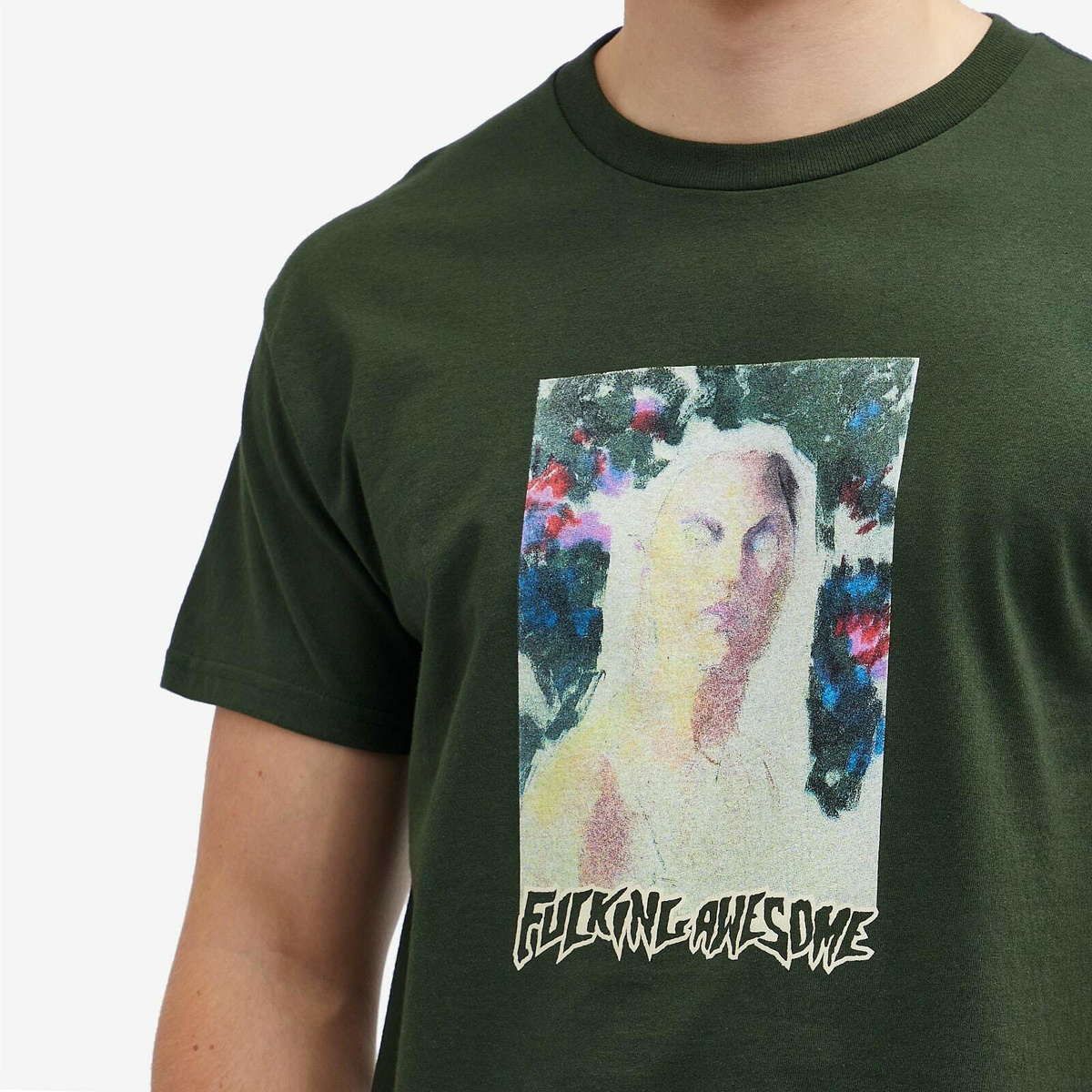 Fucking Awesome Men's Painterly T-Shirt in Forest