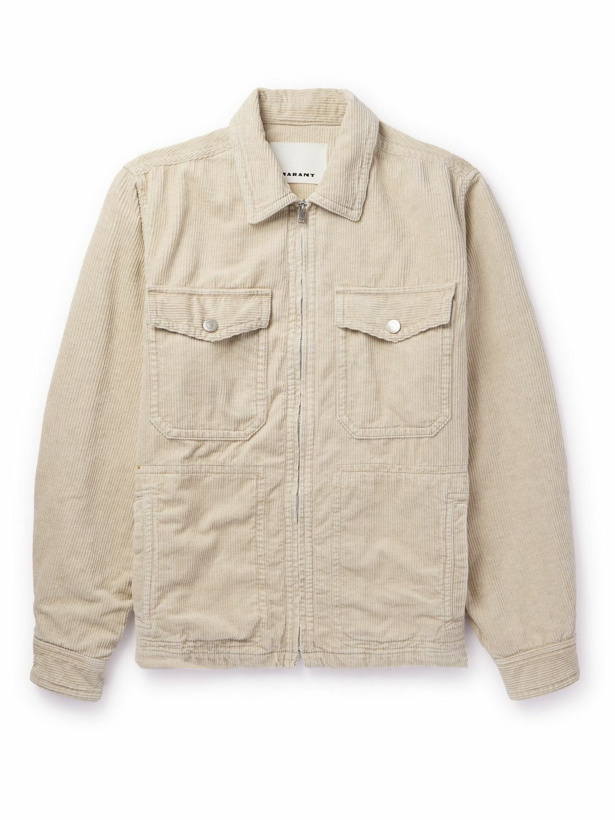 Photo: Marant - Ritchie Cotton and Linen-Blend Corduroy Shirt - Neutrals