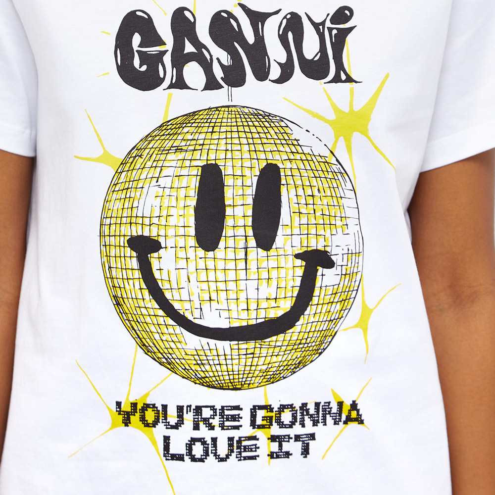 GANNI Women's Smiley Relaxed T-Shirt in Bright White GANNI