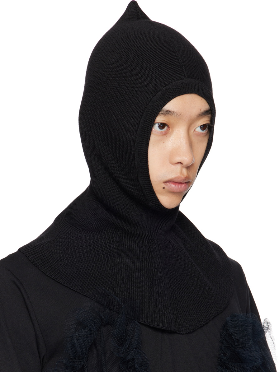 Simone Rocha バラクラバ Simone Rocha Black Pointed Balaclava Simone Rocha