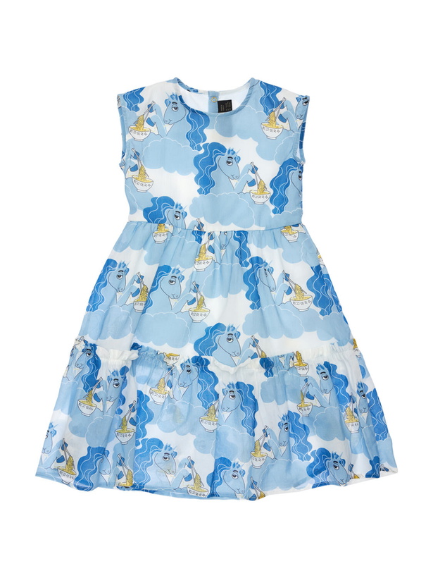Photo: MINI RODINI Unicorn Print Organic Cotton Long Dress
