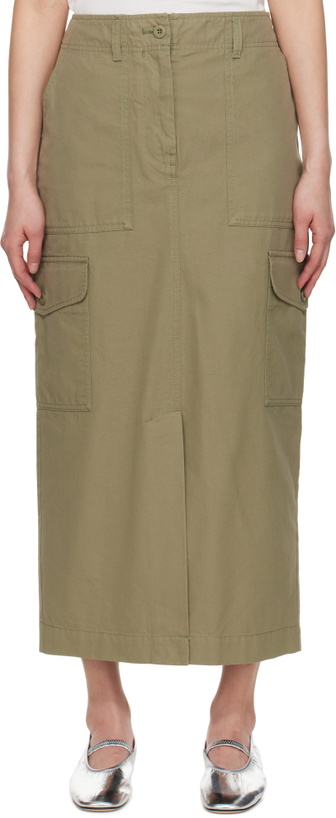 Photo: Weekend Max Mara Green Calais Midi Skirt