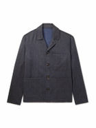 PIACENZA 1733 - Herringbone Wool, Linen and Cashmere-Blend Overshirt - Blue