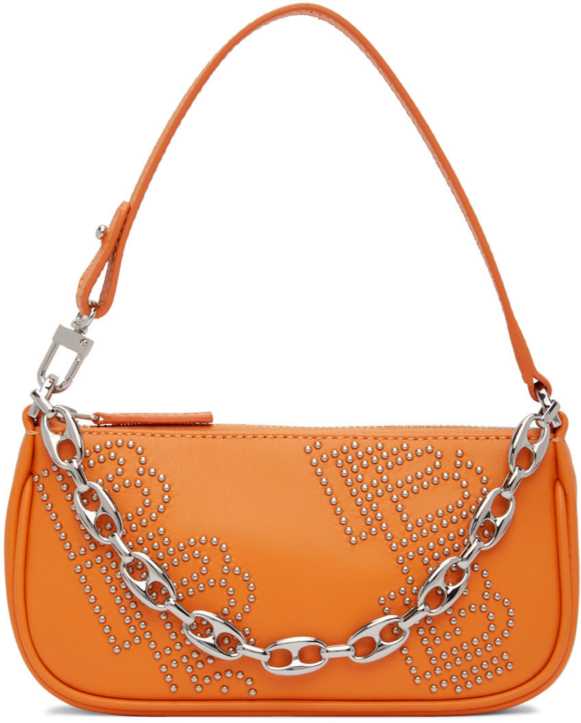 BY FAR Orange Mini Rachel Shoulder Bag