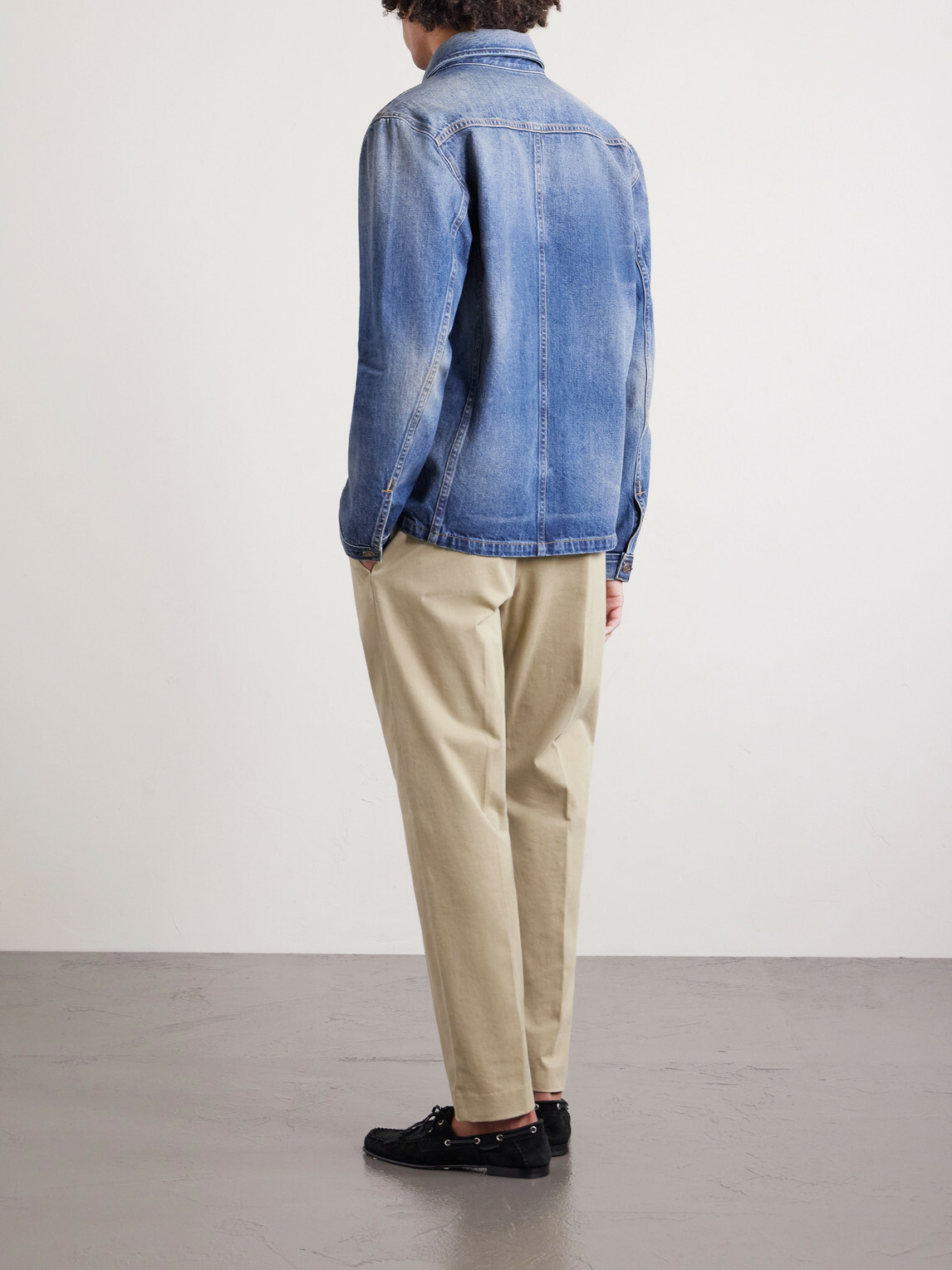 TOM FORD - Tapered Cotton-Blend Twill Trousers - Neutrals