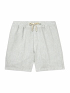 Loro Piana - Straight-Leg Striped Linen Drawstring Shorts - Green