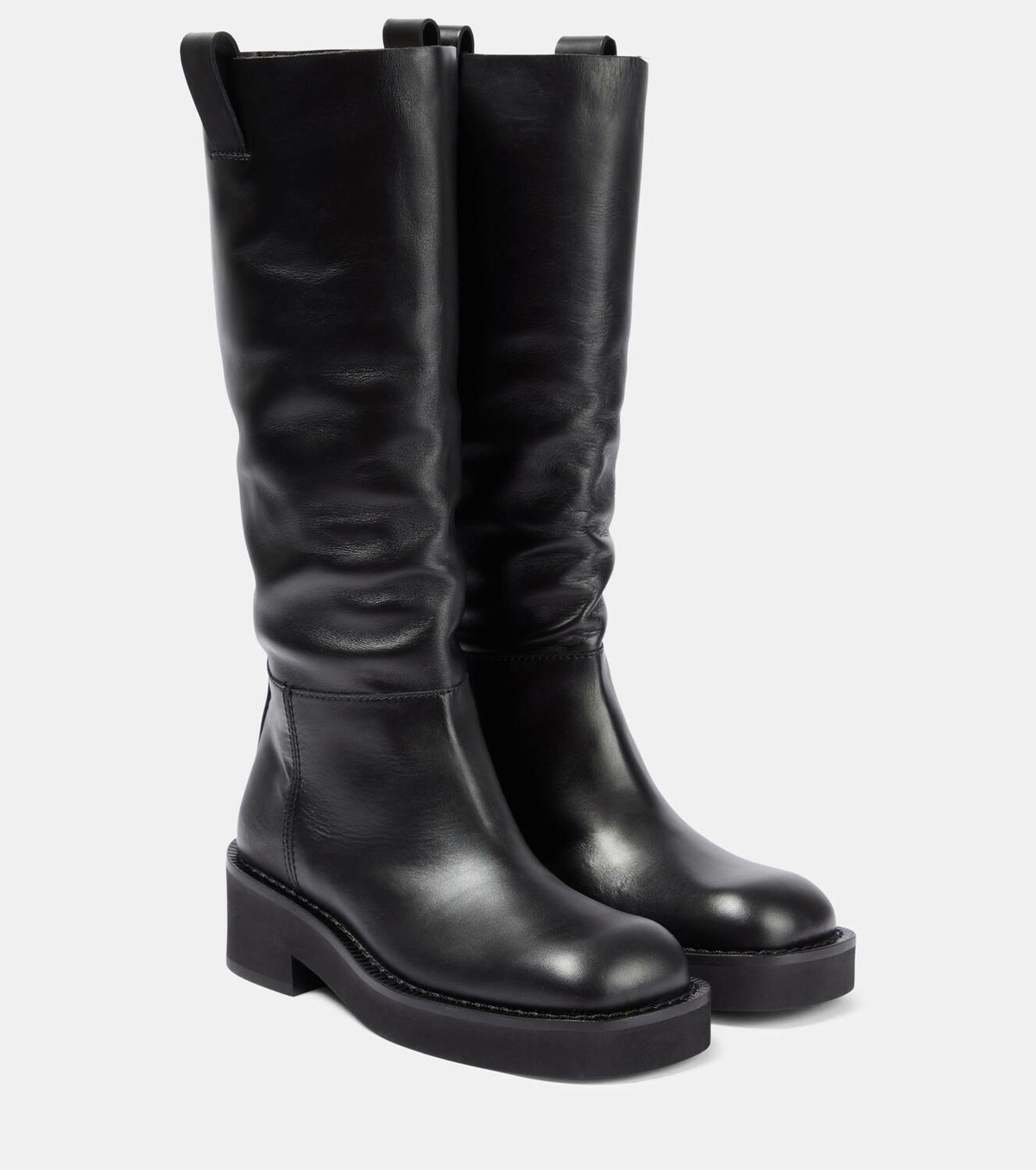 【関税&送料込】Mm6 Maison Margiela Architype High Boots MM6 Maison Margiela Leather knee-high boots MM6 Maison Margiela