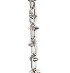 Palm Angels - Pin My Heart Studded Silver-Tone Necklace - Silver