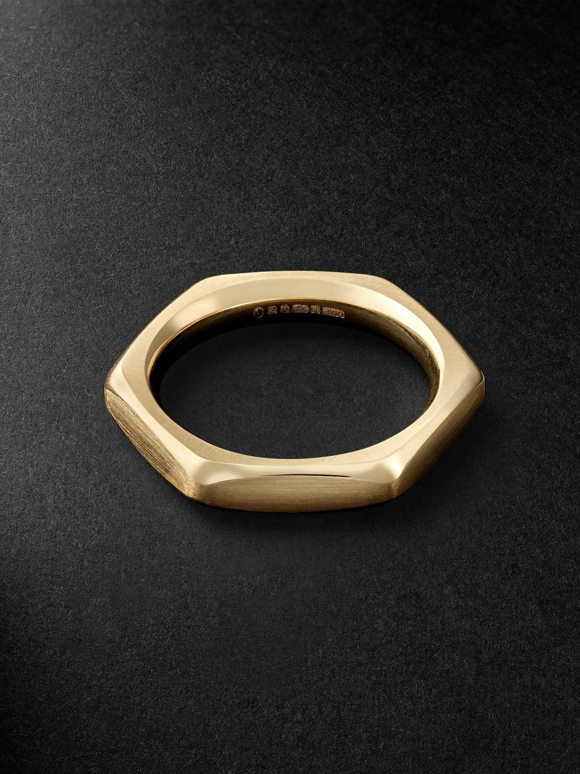 Ouie - M6 Small Brushed 14-Karat Gold Ring - Gold