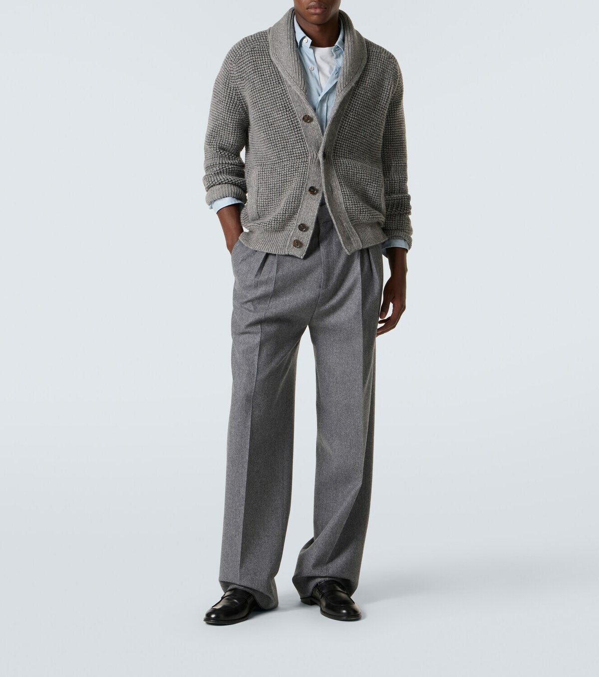 Zegna Waffle-knit cashmere and mohair cardigan