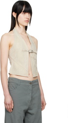 Gimaguas SSENSE Exclusive Beige Beverly Denim Tank Top