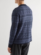 A Kind Of Guise - Jacquard-Knit Linen and Merino Wool-Blend Cardigan - Blue