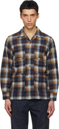 South2 West8 Navy & Brown 6 Pocket Shirt