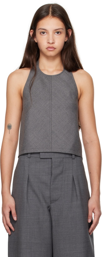 Photo: WARDROBE.NYC Gray Backless Halter Tank Top