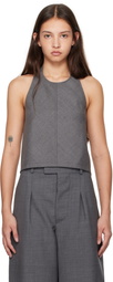 WARDROBE.NYC Gray Backless Halter Tank Top