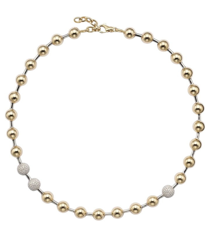 Photo: Rainbow K Ball 14kt gold necklace with diamonds