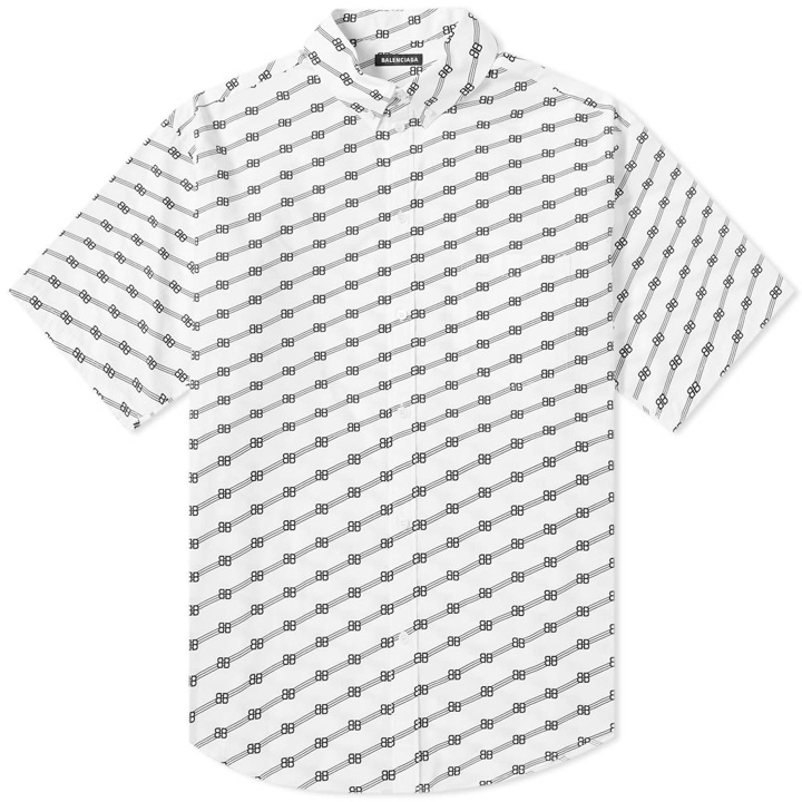 Photo: Balenciaga All Over Print Motif Short Sleeve Shirt