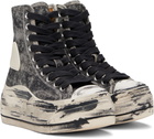 R13 Gray & Black Distressed Tall Kurt Sneakers