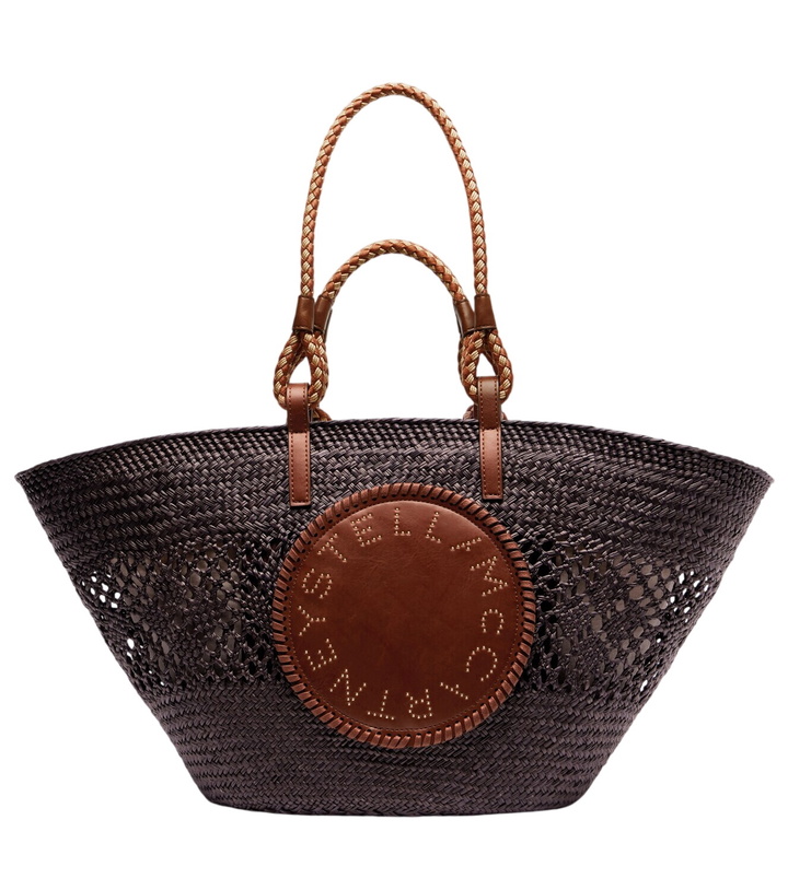 Photo: Stella McCartney Logo Large raffia basket bag
