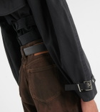 Ganni Belted cropped cotton jacket