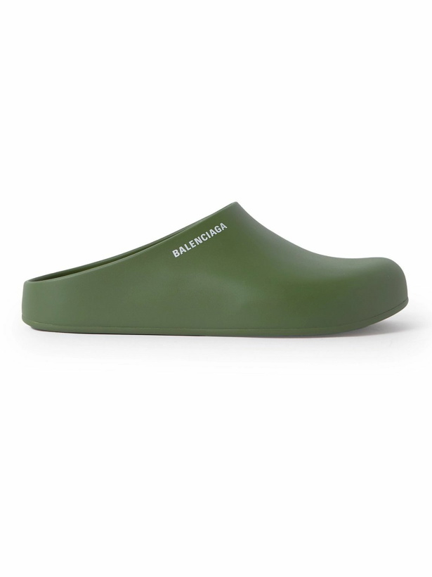 Photo: Balenciaga - Pool Logo-Print Rubber Sandals - Green