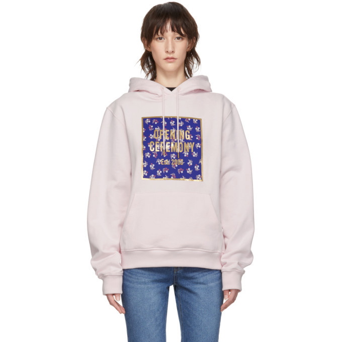Photo: Opening Ceremony Pink Floral Box Logo Hoodie