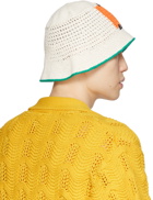Casablanca Off-White & Orange Crochet Bucket Hat
