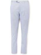 ZANELLA - Slim-Fit Striped Cotton-Blend Trousers - Blue