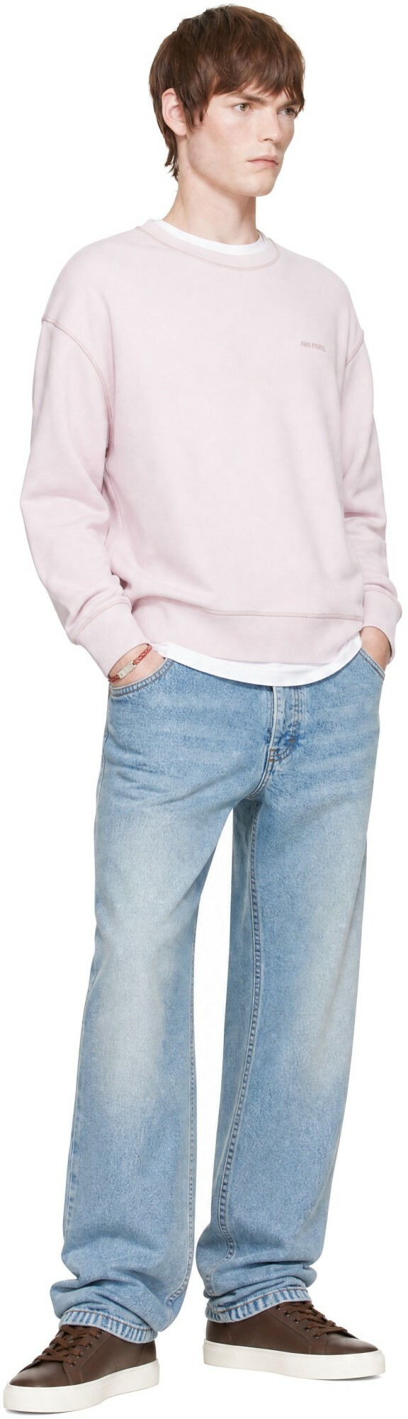 AMI Paris Pink 'Ami Paris' Logo Sweatshirt