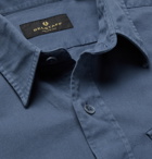 BELSTAFF - Pitch Logo-Appliquéd Garment-Dyed Cotton-Twill Shirt - Blue