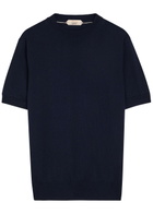 Aurélien Knit Merino Wool T-shirt Navy
