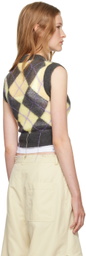 Marni Gray & Yellow Argyle Vest