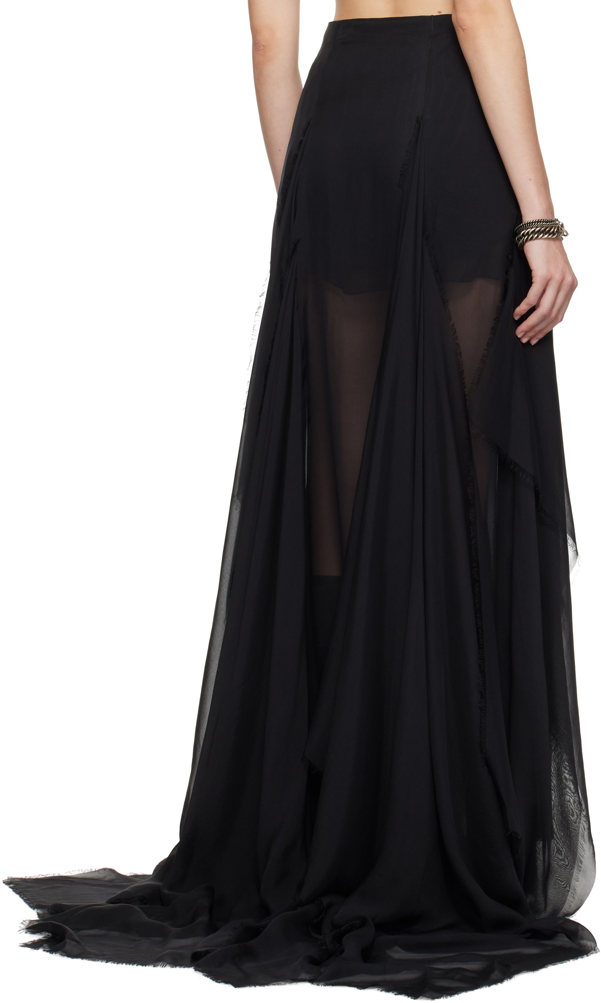 Ann Demeulemeester Black Saga X-Long Maxi Skirt