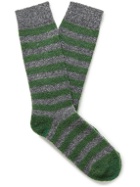 Howlin' - Cosmonaut Striped Merino Wool-Blend Terry Socks - Green