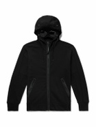 C.P. Company - Goggle Logo-Appliquéd Cotton-Jersey Zip-Up Hoodie - Black