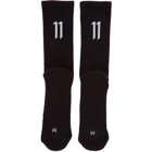 11 by Boris Bidjan Saberi Three-Pack Black Ribbed Logo Socks