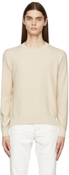 TOM FORD Beige Silk Link Ribs Sweater