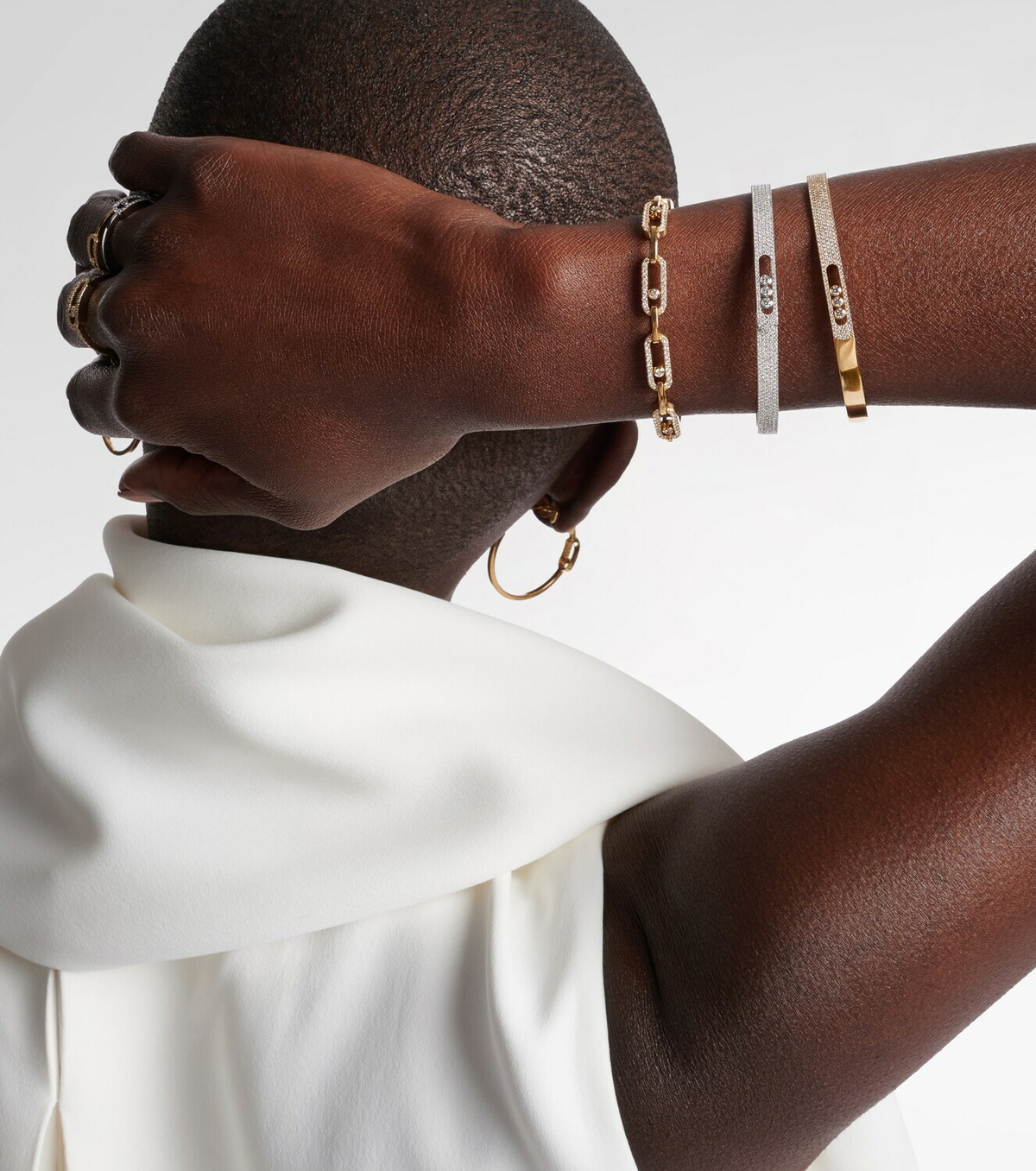 Messika Move Link 18kt gold bracelet with diamonds