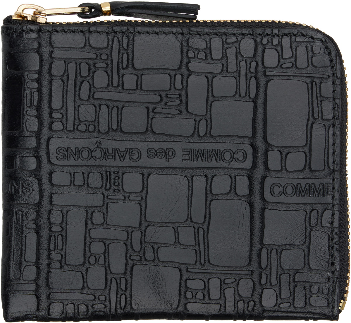 COMME des GARÇONS WALLETS Black Embossed Logotype Wallet