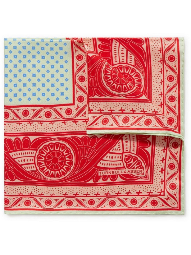 Photo: TURNBULL & ASSER - Printed Cotton-Twill Pocket Square - Red