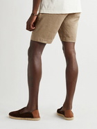 Frescobol Carioca - Felipe Straight-Leg Linen and Cotton-Blend Drawstring Shorts - Brown