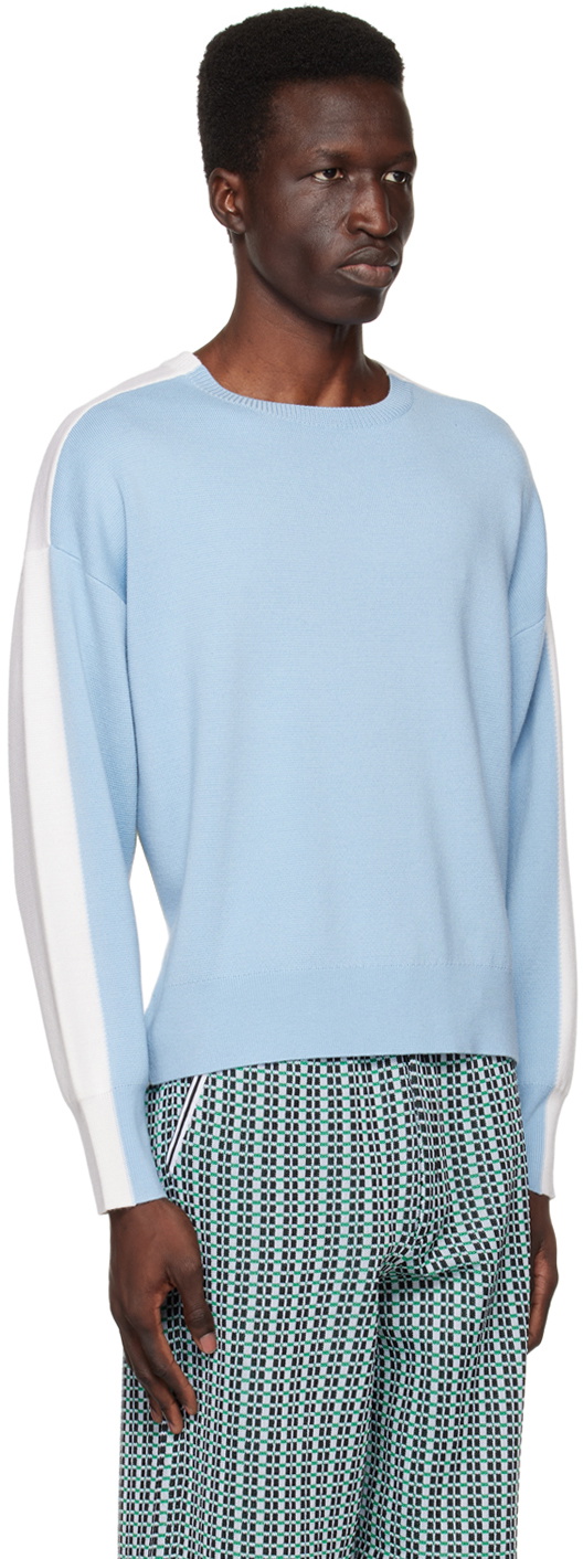 ZANKOV Blue & Off-White Lucien Sweater
