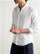 Altea - Mercer Slim-Fit Garment-Dyed Washed-Linen Shirt - White