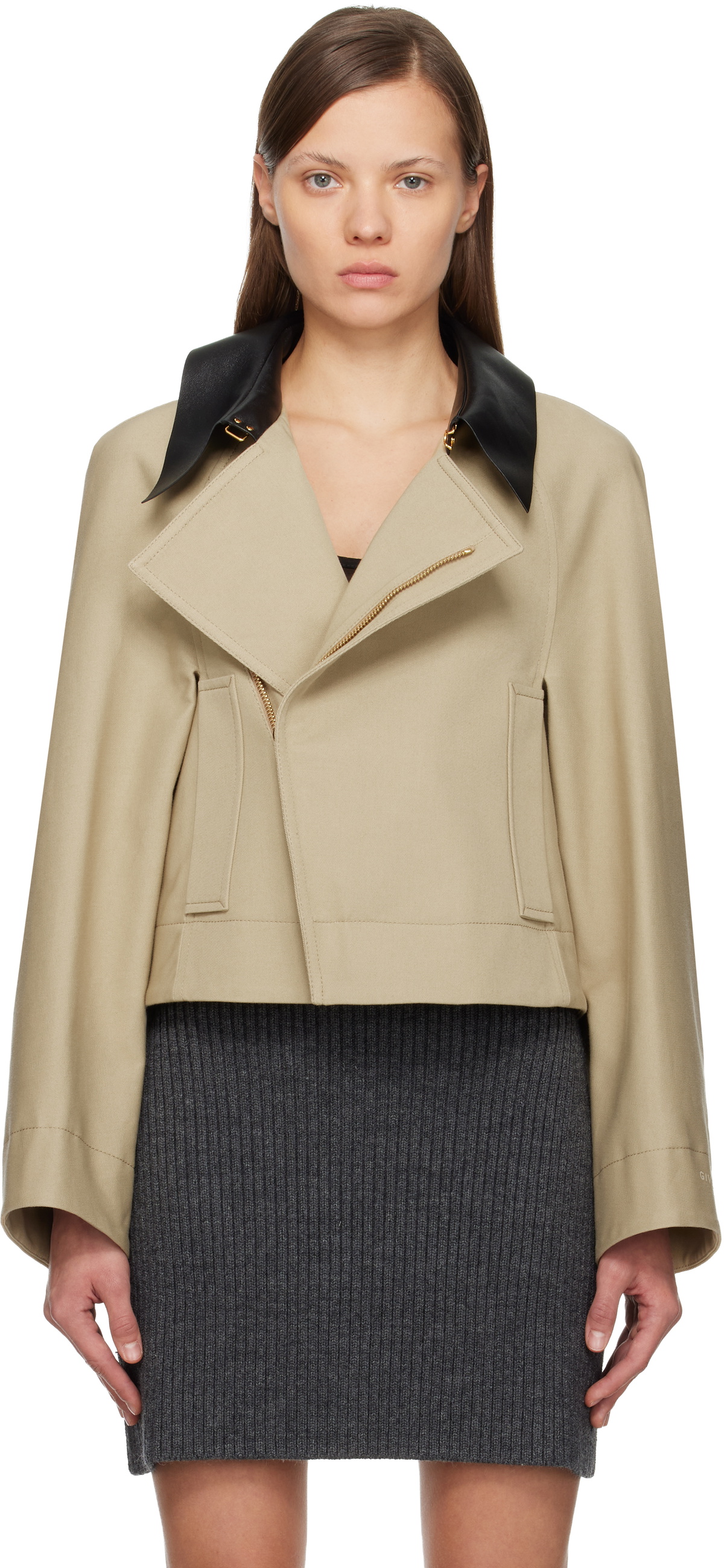 Givenchy Beige Cropped Peacoat