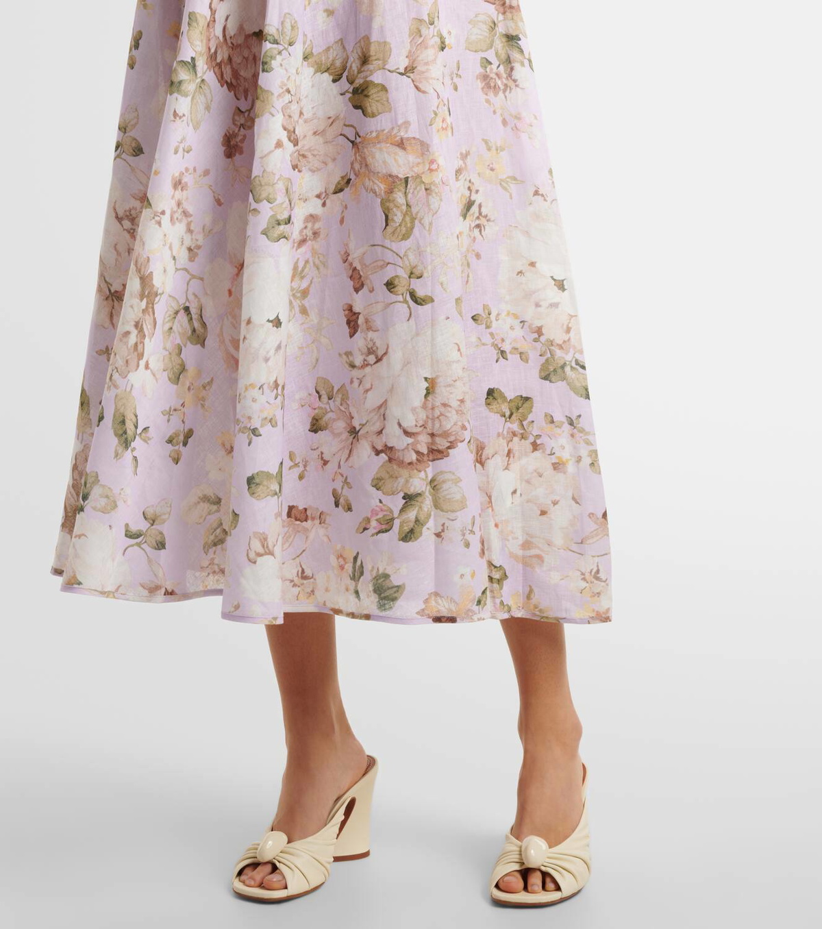 【Zimmermann】アカシア花柄 リネン ミディドレス☆関税込 Zimmermann Acacia floral linen midi dress Zimmermann