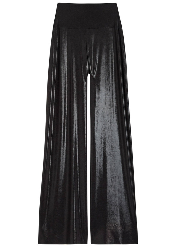 Photo: Norma Kamali Elephant Pearlescent Stretch-jersey Trousers Black