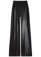 Norma Kamali Elephant Pearlescent Stretch-jersey Trousers Black